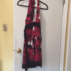 Ladies summer dress hot pink black and white M